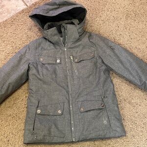 Spyder Ski coat Women’s 4 Charcoal Jacket with Hood